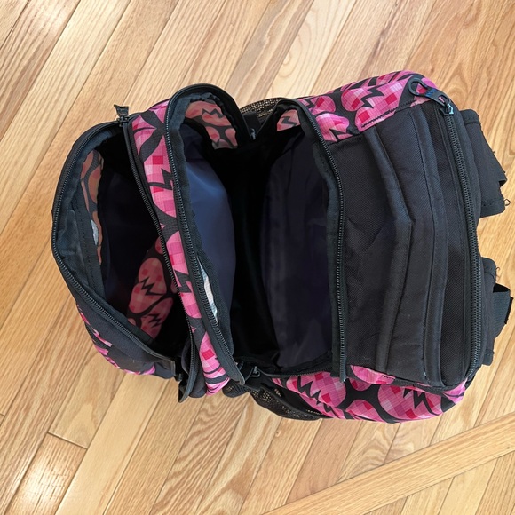 Adidas Load Spring Backpack Large Pockets Pink/Black - Picture 6 of 7
